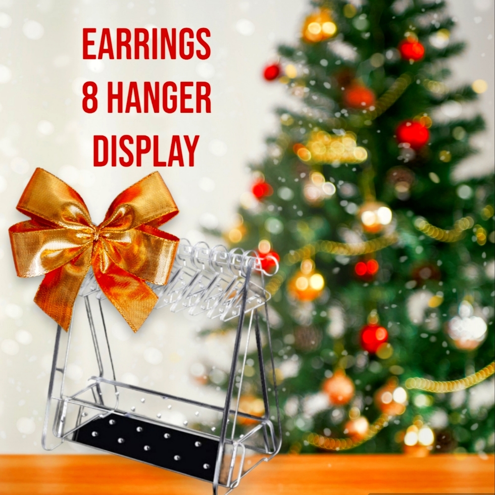 Transparent Earrings, 8 Hangers & Bottom Display